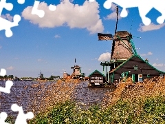 lake, Windmills