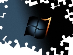 windows, Seven, background, logo, dark