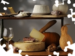 Wine, calabash, Tastes, cheeses, different