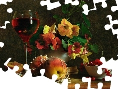 Wine, nasturtium, Fruits