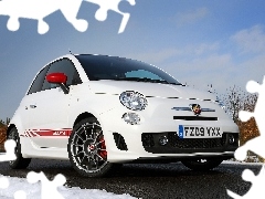 White, snow, winter, Abarth 500