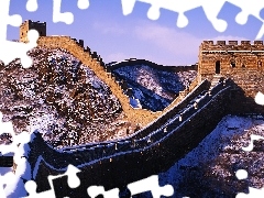 winter, wall, Chinese