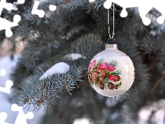 spruce, bauble, winter, fancy