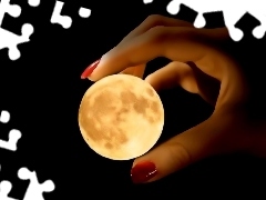 Womens, moon, hand