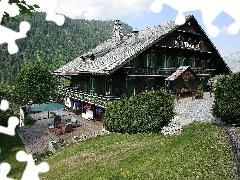 woods, Restaurant, Mountains