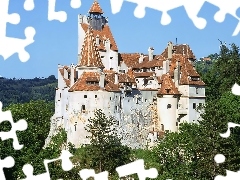 Romania, Castle, woods, Bran