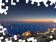 Monaco, sea, Yachts, Gulf
