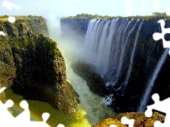 waterfall, victoria, Zambia, rocks