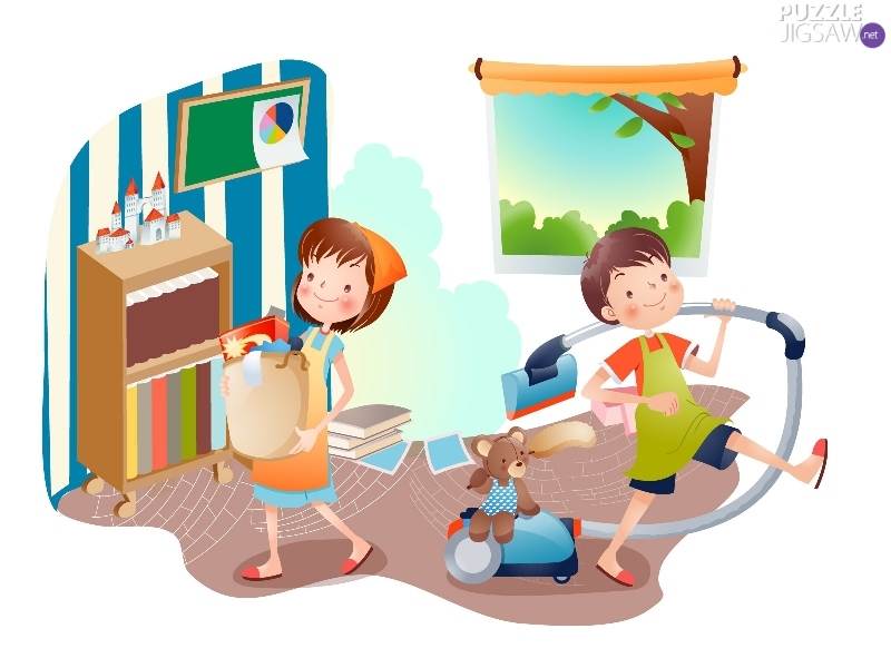 cleaning, Kids, Common - Puzzle jigsaw
