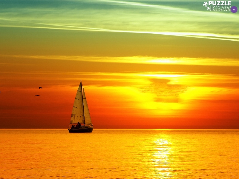 Great Sunsets, Yacht, sea