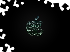 Apple, Black, background, subtitles