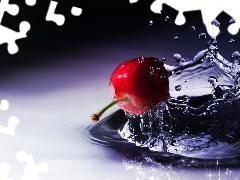 bath, cherry, water