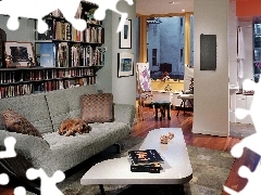 sofa, Books, Room, table