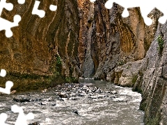 canyon, walls, bed-rock, River