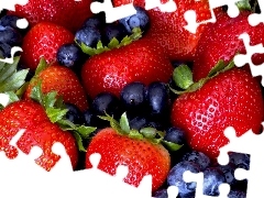 strawberries, blueberries