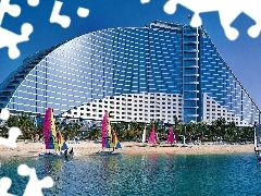 Hotel hall, Dubaj, boats, Jumeirah