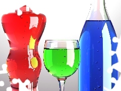wine glass, drinks, Bottles