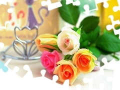 bouquet, color, roses