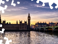 Westminster Bridge, River Thames, London, Big Ben, England