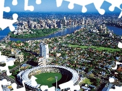 Brisbane, panorama, town