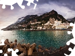Amalfi, Coast, buildings, Italy