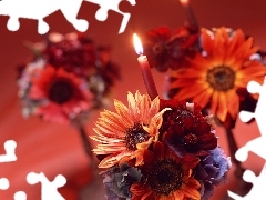 candles, bouquet, flowers