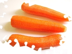 carrots, Three, peeled