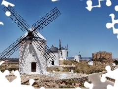 Windmills, ruins, castle, Sights