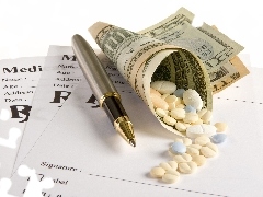 Prescriptions, pen, chemicals, money