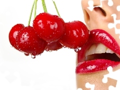 cherries, Women, lips