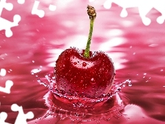 water, red hot, cherry