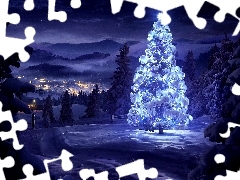 winter, christmas tree, christmas