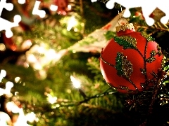 Lights, ornamentation, christmas tree