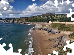 cliff, sea, Beaches