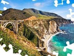 cliff, bridge, Rocky, Coast, sea