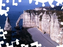 cliff, Mountains, sea