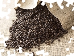 coffee, bag, grains