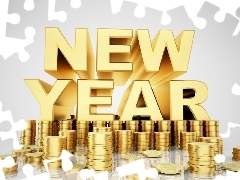 New, text, coins, year
