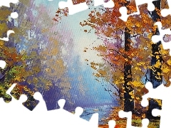 color, Leaf, trees, viewes, autumn