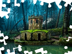 container, water, ruins, building, Park