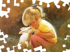 girl, copy, Donald Zolan, Rabbit