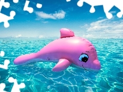 sea, Inflatable, dolphin, Pink