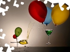 drinks, Balloons, glasses