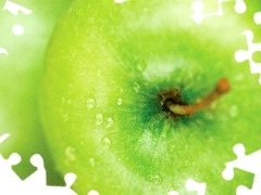 green ones, tail, drops, Apple
