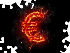 Euro, burning, Sign