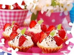 Flowers, Muffins, Strawberry