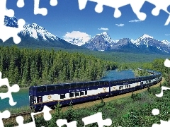 Train, Mountains, forest, Express