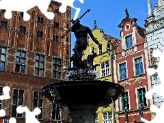 Gdańsk, neptunium, fountain, Monument