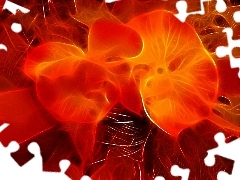 Fraktal, Orange, Flowers