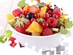 salad, fruit